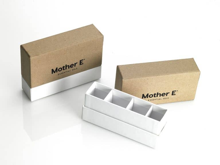 sustainable packaging, custom ecommerce packaging, rigid box, mother e, essential oils, oils box