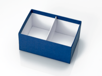 blue tray with paperboard divider for Bayview Pharmacy and Zested